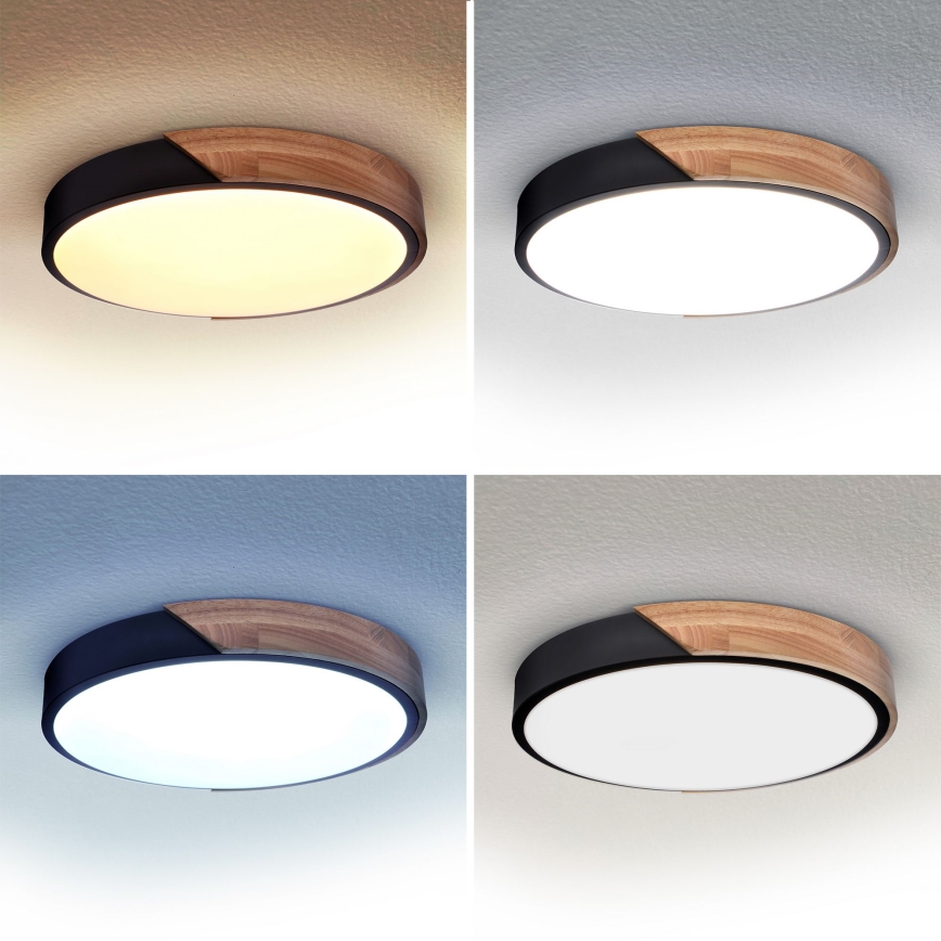Brilagi - Plafoniera LED dimmerabile PILANA LED/48W/230V 3000-6500K quercia diametro 40 cm + telecomando