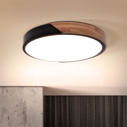 Brilagi - Plafoniera LED dimmerabile PILANA LED/48W/230V 3000-6500K quercia diametro 40 cm + telecomando