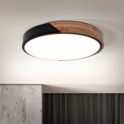 Brilagi - Plafoniera LED dimmerabile PILANA LED/48W/230V 3000-6500K quercia diametro 40 cm + telecomando