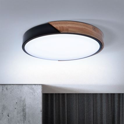 Brilagi - Plafoniera LED dimmerabile PILANA LED/48W/230V 3000-6500K quercia diametro 40 cm + telecomando