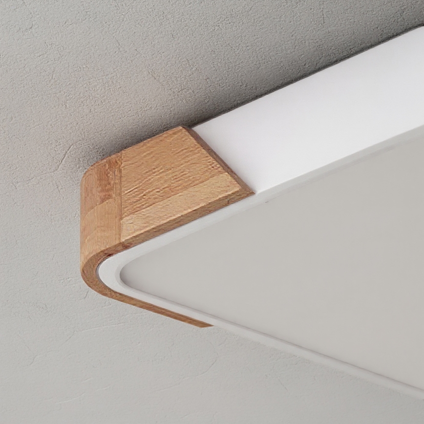 Brilagi - Plafoniera dimmerabile a LED PILANA LED/48W/230V 3000-6500K rovere/bianco 42x42 cm + telecomando