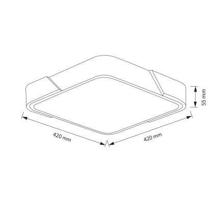 Brilagi - Plafoniera dimmerabile a LED PILANA LED/48W/230V 3000-6500K rovere/bianco 42x42 cm + telecomando