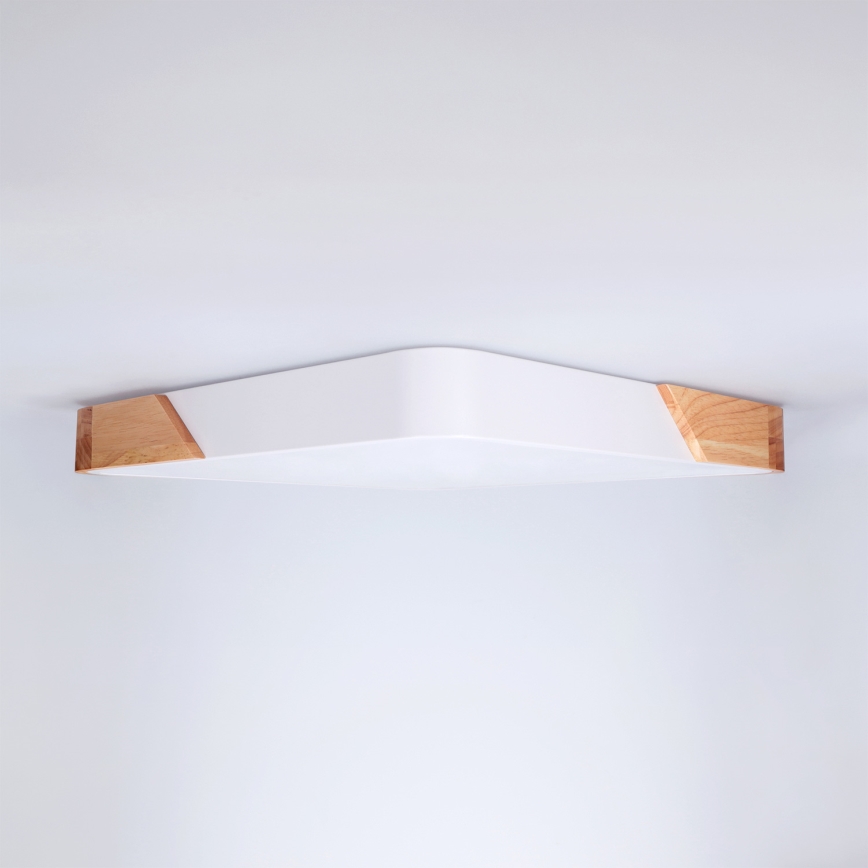 Brilagi - Plafoniera LED dimmerabile PILANA LED/48W/230V 3000-6500K rovere/bianco 42x42 cm + telecomando