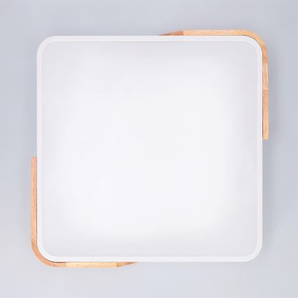 Brilagi - Plafoniera LED dimmerabile PILANA LED/48W/230V 3000-6500K rovere/bianco 42x42 cm + telecomando