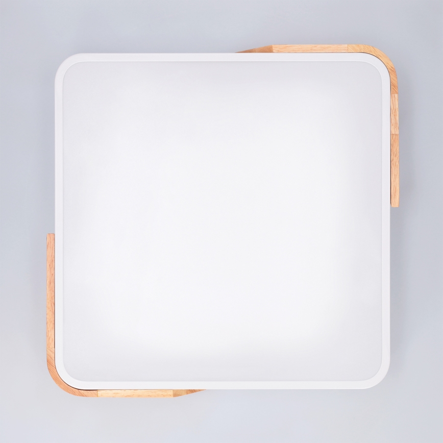 Brilagi - Plafoniera LED dimmerabile PILANA LED/48W/230V 3000-6500K rovere/bianco 42x42 cm + telecomando
