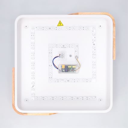 Brilagi - Plafoniera LED dimmerabile PILANA LED/48W/230V 3000-6500K rovere/bianco 42x42 cm + telecomando
