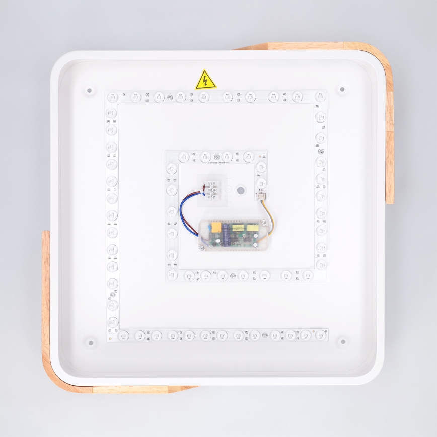 Brilagi - Plafoniera LED dimmerabile PILANA LED/48W/230V 3000-6500K rovere/bianco 42x42 cm + telecomando