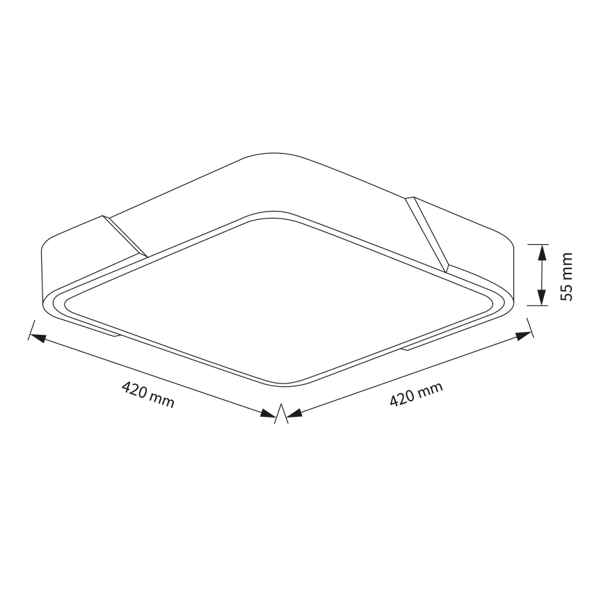 Brilagi - Plafoniera LED dimmerabile PILANA LED/48W/230V 3000-6500K rovere/bianco 42x42 cm + telecomando