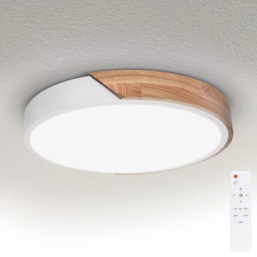Brilagi - Plafoniera LED dimmerabile PILANA LED/48W/230V rovere/bianco Ø 40 cm + telecomando