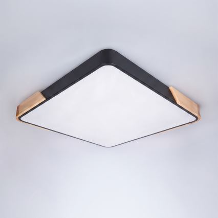 Brilagi - Plafoniera LED dimmerabile PILANA LED/48W/230V 3000-6500K rovere/nero 56x56 cm + telecomando