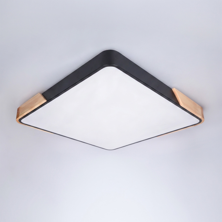Brilagi - Plafoniera LED dimmerabile PILANA LED/48W/230V 3000-6500K rovere/nero 56x56 cm + telecomando