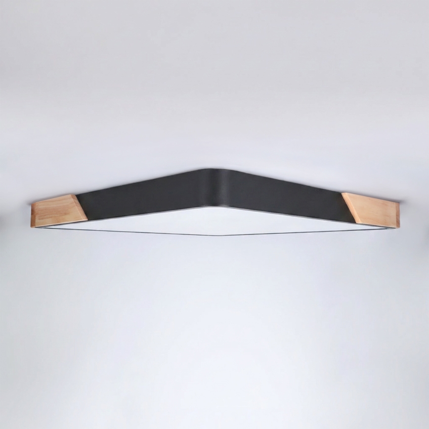 Brilagi - Plafoniera LED dimmerabile PILANA LED/48W/230V 3000-6500K rovere/nero 56x56 cm + telecomando