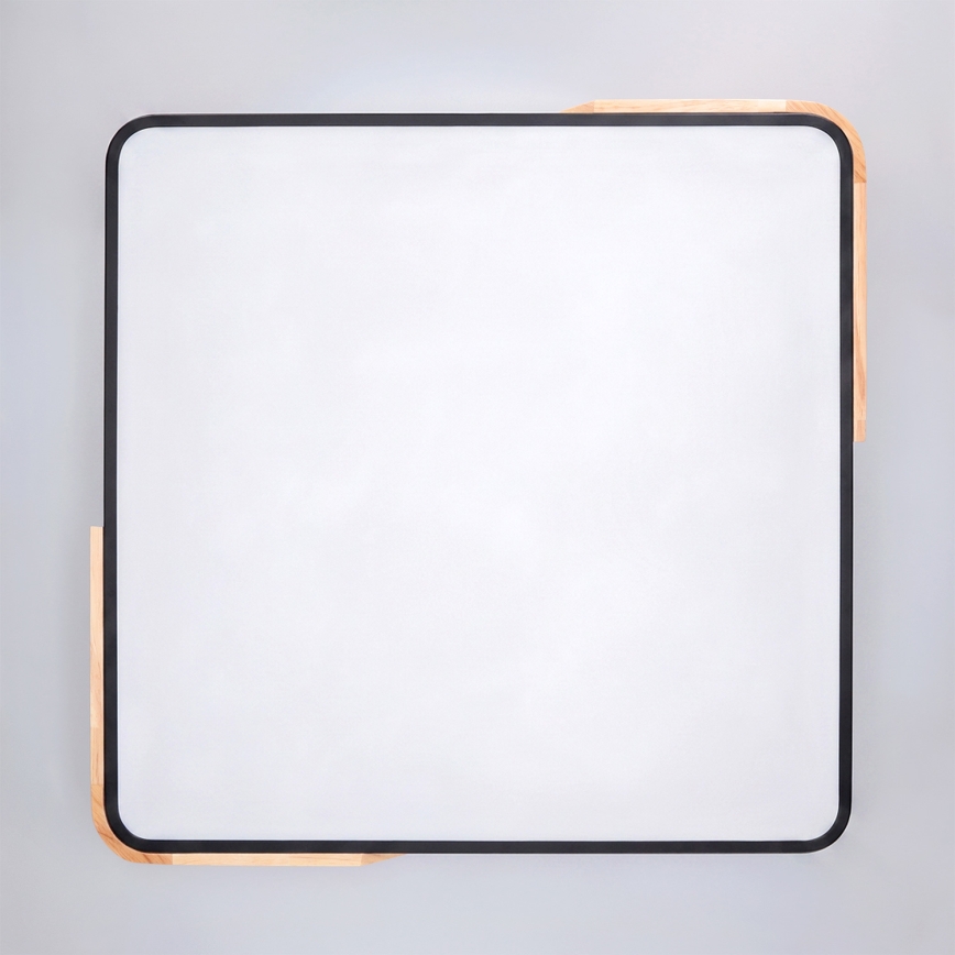Brilagi - Plafoniera LED dimmerabile PILANA LED/48W/230V 3000-6500K rovere/nero 56x56 cm + telecomando