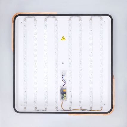 Brilagi - Plafoniera LED dimmerabile PILANA LED/48W/230V 3000-6500K rovere/nero 56x56 cm + telecomando