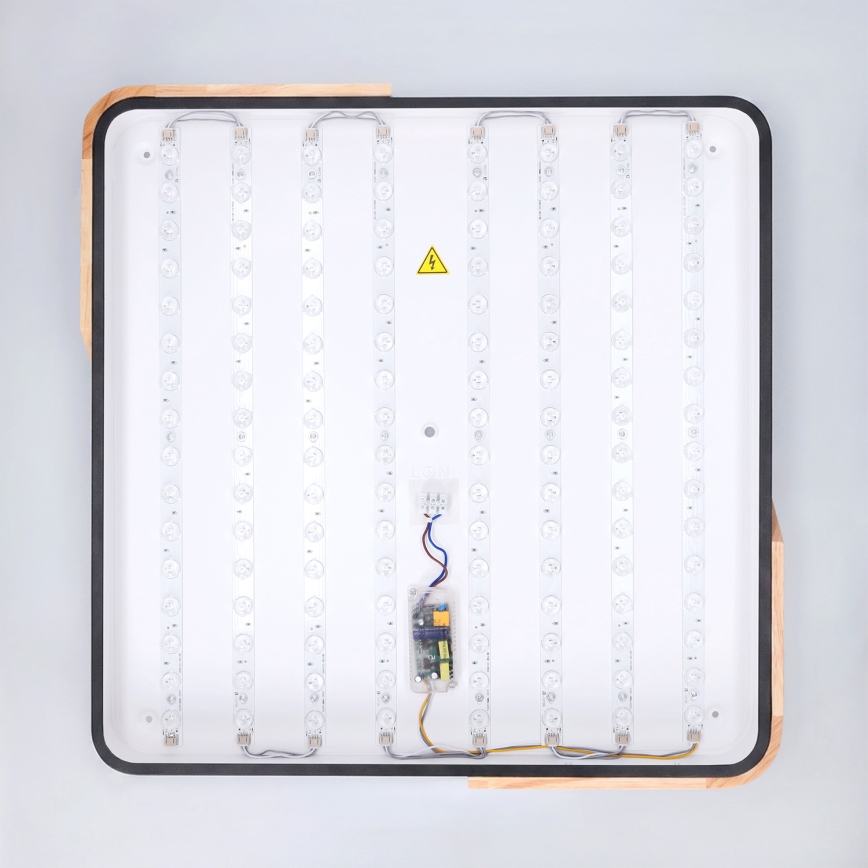 Brilagi - Plafoniera LED dimmerabile PILANA LED/48W/230V 3000-6500K rovere/nero 56x56 cm + telecomando
