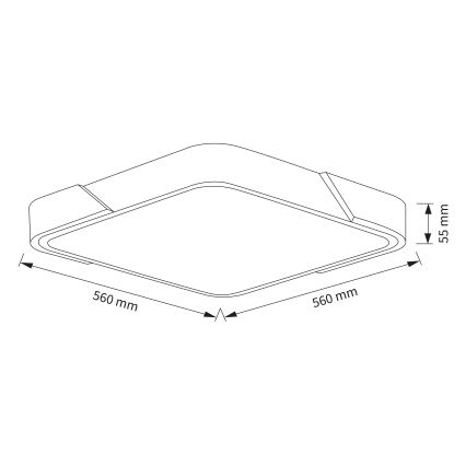 Brilagi - Plafoniera LED dimmerabile PILANA LED/48W/230V 3000-6500K rovere/nero 56x56 cm + telecomando