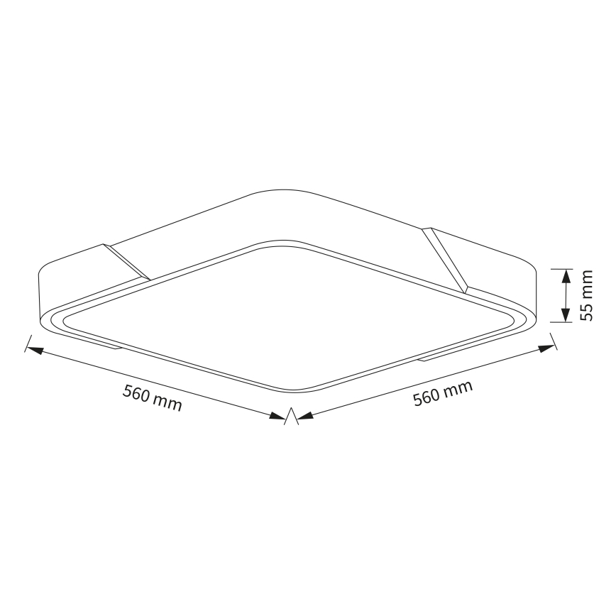 Brilagi - Plafoniera LED dimmerabile PILANA LED/48W/230V 3000-6500K rovere/nero 56x56 cm + telecomando