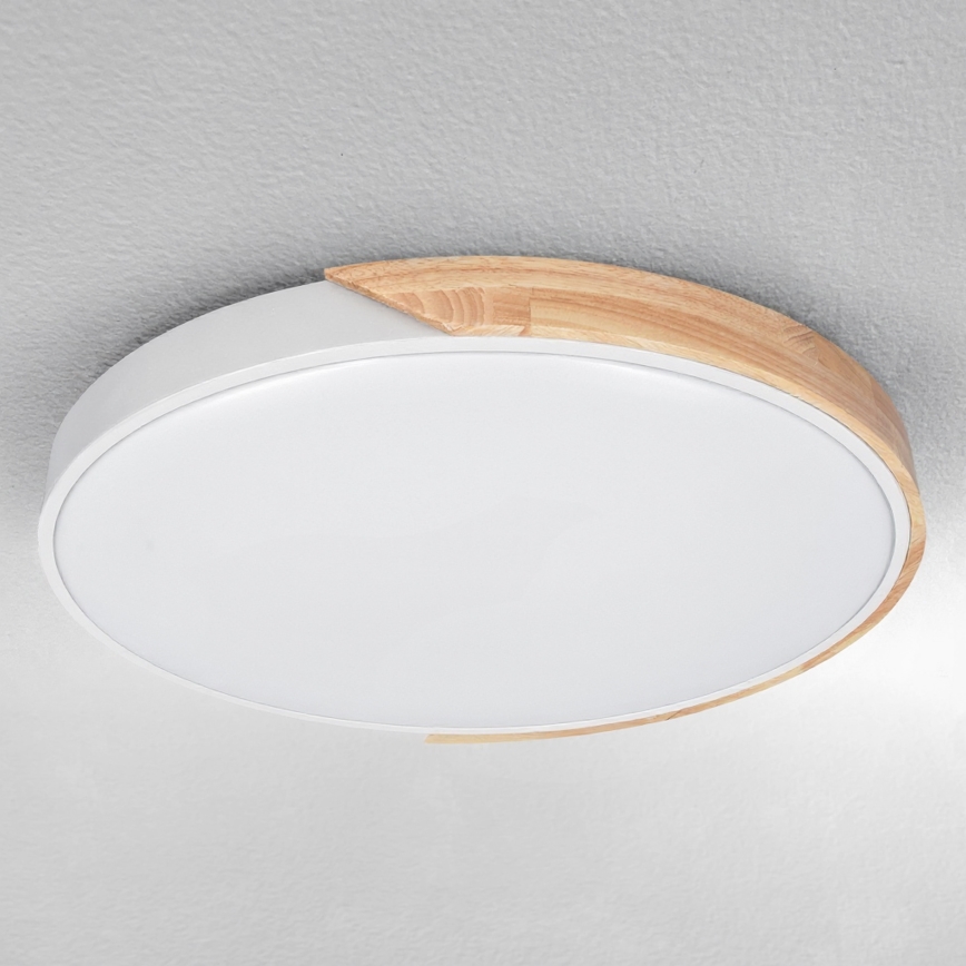 Brilagi - Plafoniera LED dimmerabile PILANA LED/60W/230V 3000-6500K rovere/bianco Ø 60 cm + telecomando