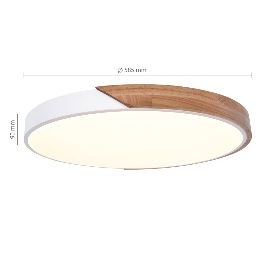 Brilagi - Plafoniera LED dimmerabile PILANA LED/60W/230V 3000-6500K rovere/bianco Ø 60 cm + telecomando