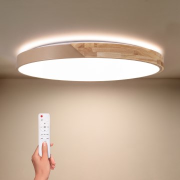 BRILAGI - Plafoniera LED dimmerabile PILANA LED/72W/230V 3000-6500K rovere/beige Ø 80 cm + telecomando