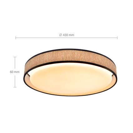 Brilagi - Plafoniera LED dimmerabile PILAR LED/48W/230V 3000-6500K diametro 43 cm + telecomando
