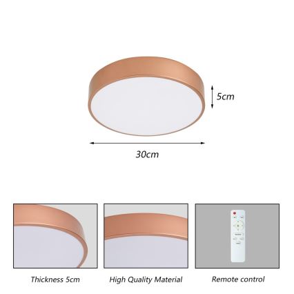 Brilagi - Plafoniera LED dimmerabile POOL LED/36W/230V 3000-6000K diam. 30 cm bronzo + telecomando
