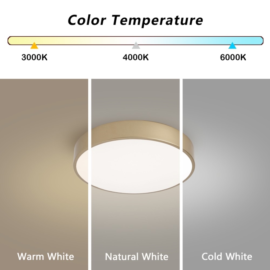 Brilagi - Plafoniera LED dimmerabile POOL LED/36W/230V 3000-6000K Ø 30 cm dorata + telecomando
