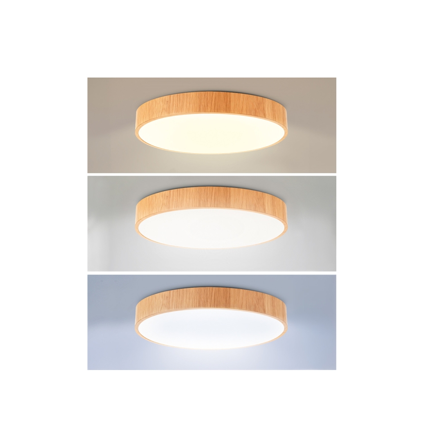 Brilagi - Plafoniera a LED dimmerabile POOL LED/36W/230V 3000-6000K Ø 30 cm finitura effetto legno + telecomando