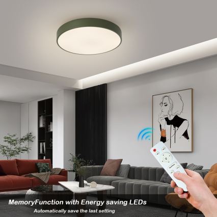 Brilagi - Plafoniera da soffitto dimmerabile POOL LED/48W/230V 3000-6000K Ø 40 cm verde + telecomando