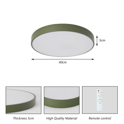 Brilagi - Plafoniera da soffitto dimmerabile POOL LED/48W/230V 3000-6000K Ø 40 cm verde + telecomando