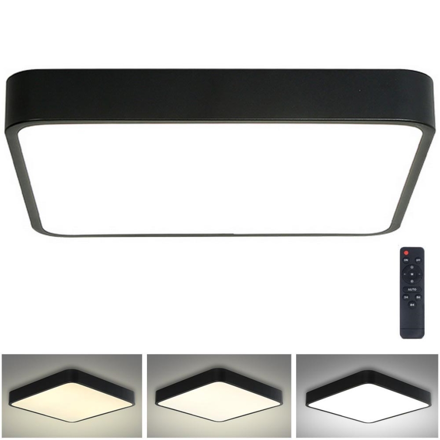 Brilagi - Plafoniera LED dimmerabile POOL LED/48W/230V 3000-6000K 50x50 cm nero + telecomando