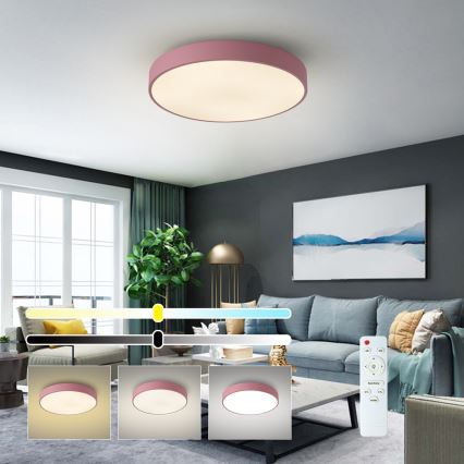 Brilagi - Plafoniera LED dimmerabile POOL LED/60W/230V 3000-6000K Ø 50 cm rosa + telecomando
