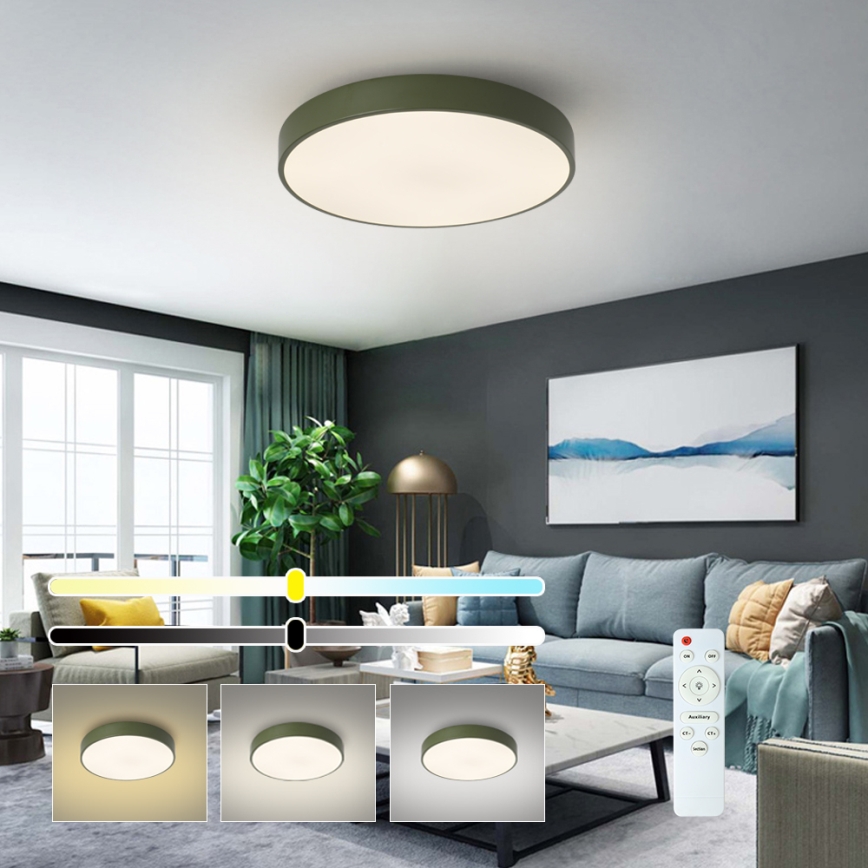 Brilagi - Plafoniera dimmerabile a LED POOL LED/60W/230V 3000-6000K Ø 50 cm verde + telecomando