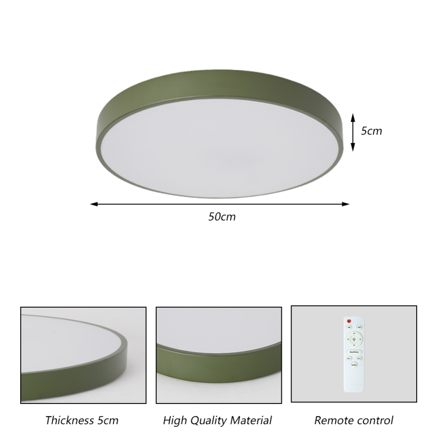 Brilagi - Plafoniera dimmerabile a LED POOL LED/60W/230V 3000-6000K Ø 50 cm verde + telecomando