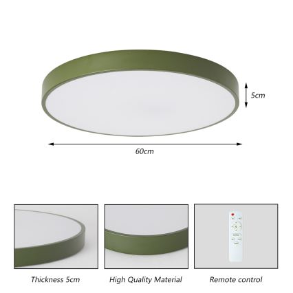 Brilagi - Lampada da soffitto LED dimmerabile POOL LED/60W/230V 3000-6000K Ø 60 cm verde + telecomando