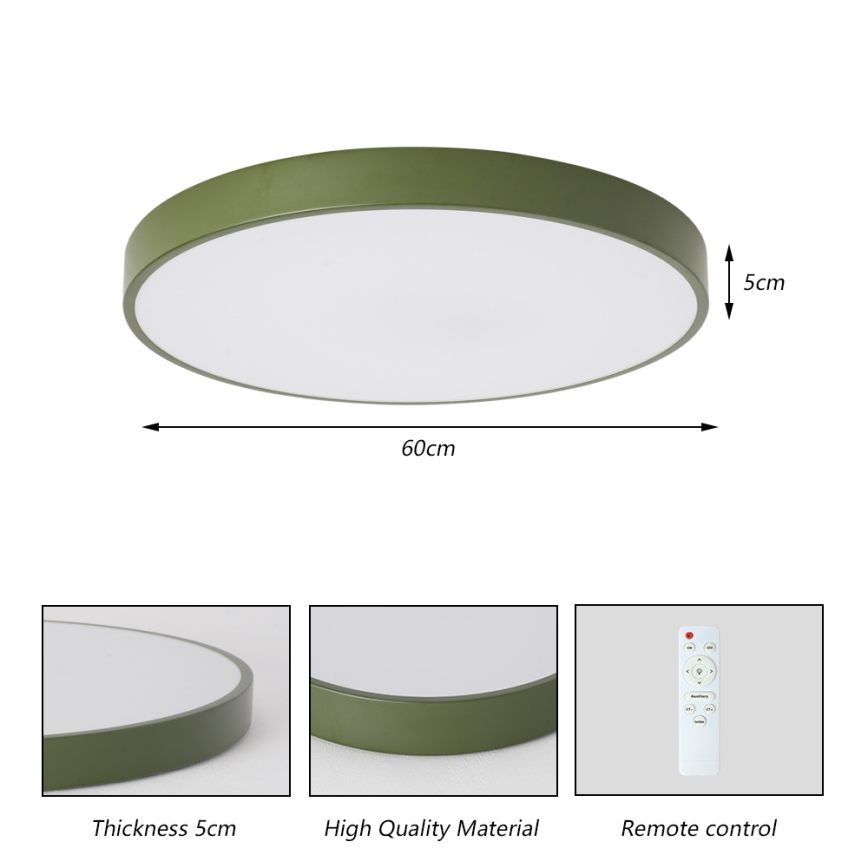 Brilagi - Lampada da soffitto LED dimmerabile POOL LED/60W/230V 3000-6000K Ø 60 cm verde + telecomando