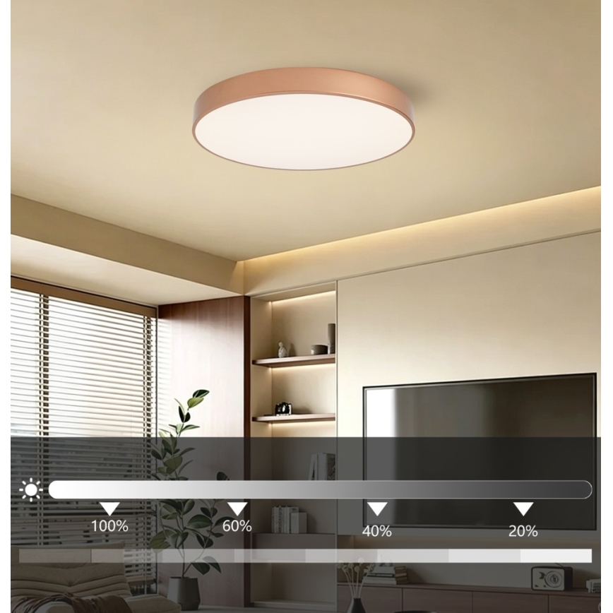 Brilagi - Plafoniera LED dimmerabile POOL LED/60W/230V 3000-6000K Ø 60 cm bronzo + telecomando