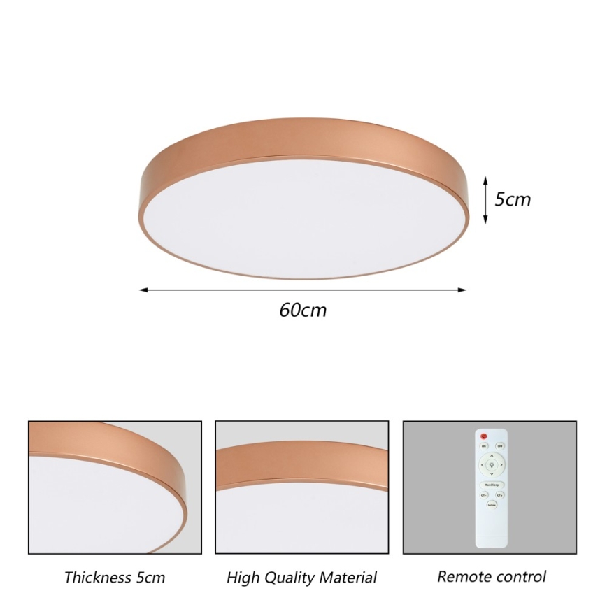 Brilagi - Plafoniera LED dimmerabile POOL LED/60W/230V 3000-6000K Ø 60 cm bronzo + telecomando