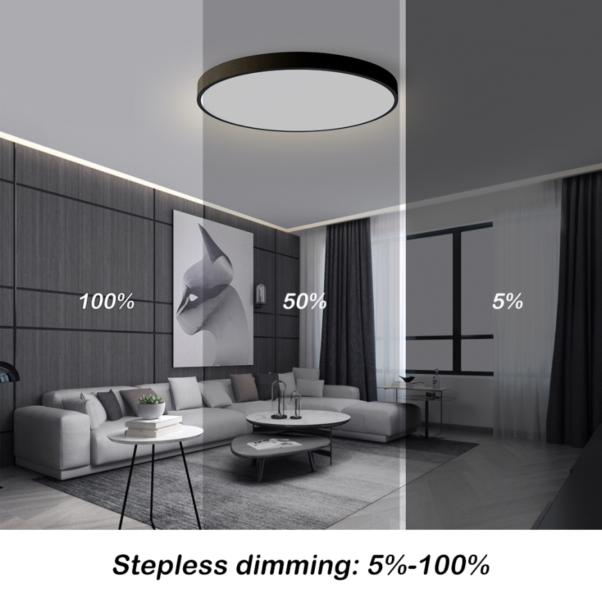 Brilagi - Plafoniera LED dimmerabile POOL SMART LED/100W/230V 3000-6000K Ø 80 cm Wi-Fi Tuya nera + telecomando