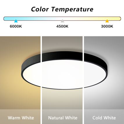 Brilagi - Plafoniera LED dimmerabile POOL SMART LED/100W/230V 3000-6000K Ø 80 cm Wi-Fi Tuya nera + telecomando
