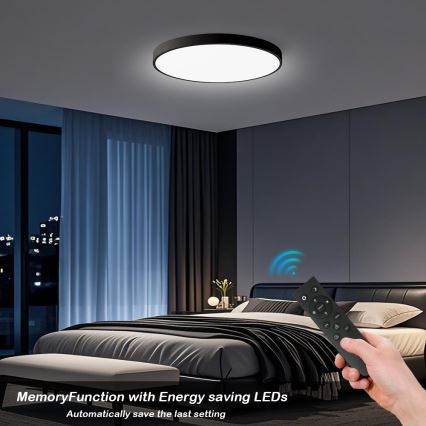 Brilagi - Plafoniera LED dimmerabile POOL SMART LED/100W/230V 3000-6000K Ø 80 cm Wi-Fi Tuya nera + telecomando