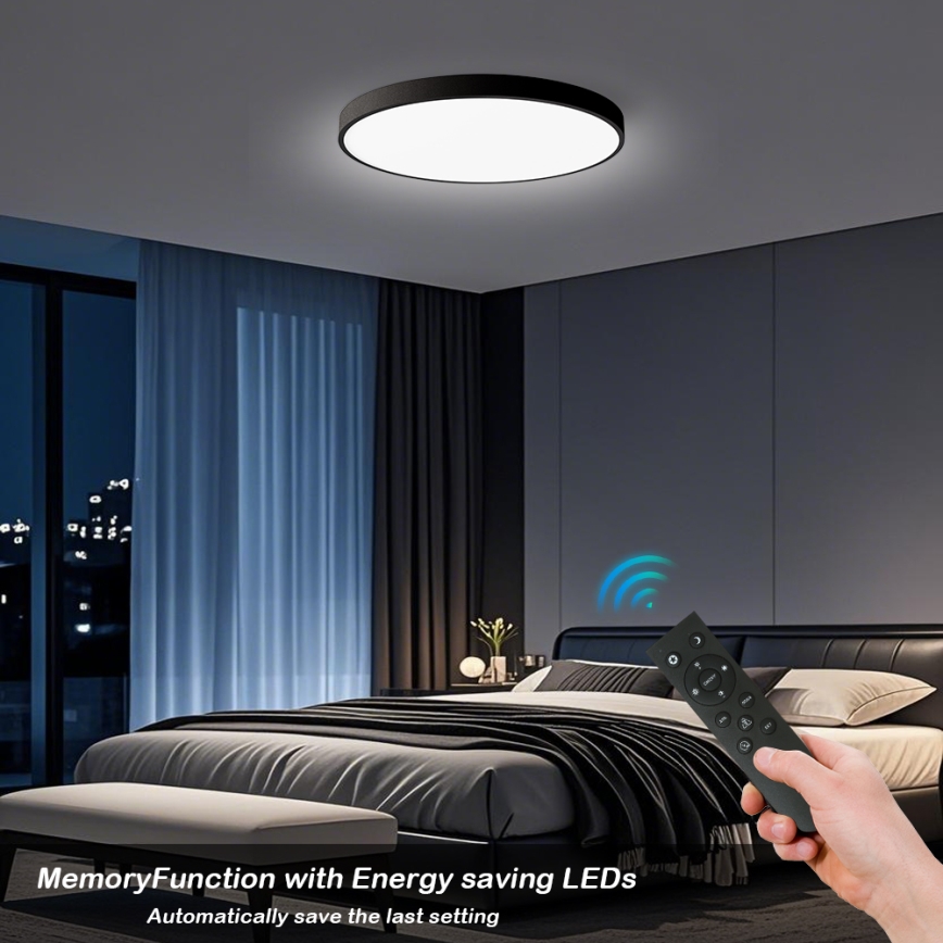 Brilagi - Plafoniera LED dimmerabile POOL SMART LED/100W/230V 3000-6000K Ø 80 cm Wi-Fi Tuya nera + telecomando