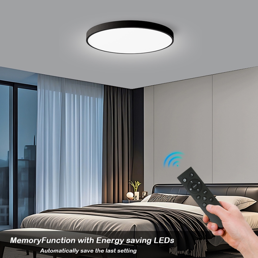 Brilagi - Plafoniera dimmerabile a LED POOL SMART LED/128W/230V 3000-6000K Ø 100 cm Wi-Fi Tuya nera + telecomando