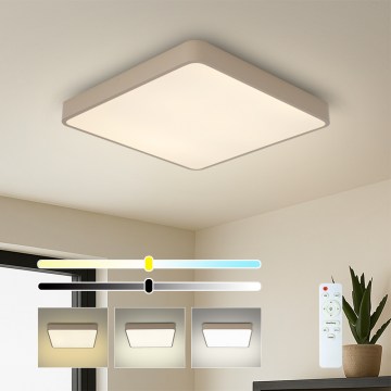 Brilagi - Plafoniera LED dimmerabile POOL SQUARE 36W/230V 3000-6000K 40x40 cm beige + telecomando