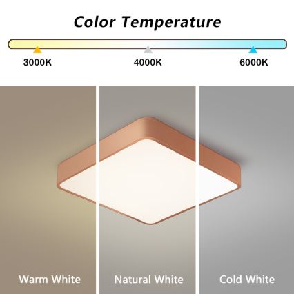 BRILAGI - Plafoniera LED dimmerabile POOL SQUARE LED/48W/230V 3000-6000K 50x50 cm bronzo + telecomando