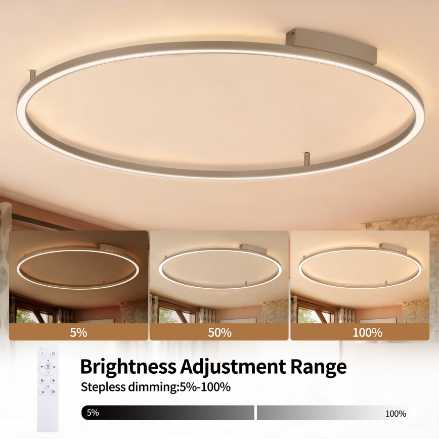 Brilagi - Plafoniera dimmerabile a LED PORTOFINO LED/85W/230V 3000-6000K Ø 120 cm beige + telecomando
