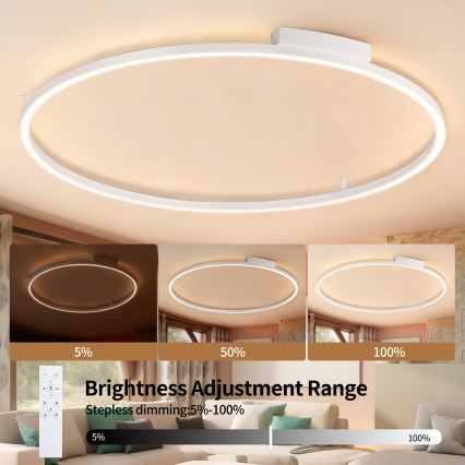 Brilagi - Plafoniera dimmerabile a LED PORTOFINO LED/85W/230V 3000-6000K Ø 120 cm bianco + telecomando