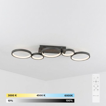 Brilagi - Plafoniera LED dimmerabile RINGO LED/34W/230V 3000-6000K 28x84 cm nera + telecomando
