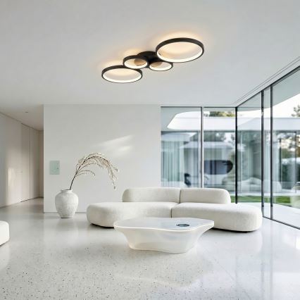 Brilagi - Plafoniera LED dimmerabile RINGO LED/34W/230V 3000-6000K 28x78 cm nera + telecomando