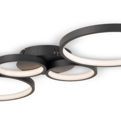 Brilagi - Plafoniera LED dimmerabile RINGO LED/34W/230V 3000-6000K 28x78 cm nera + telecomando